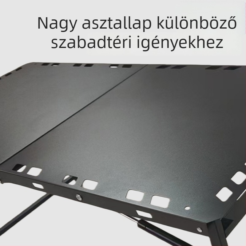 Kültéri összecsukható asztal – szénacél, összecsukható kialakítás, laza stílus; kategória: összecsukható asztalok és székek