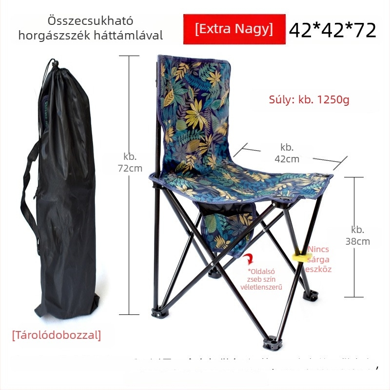 YouShanRan Kültéri összecsukható szék — szénacél váz, 600D Oxford vászon, összecsukható Holdszék kempinghez