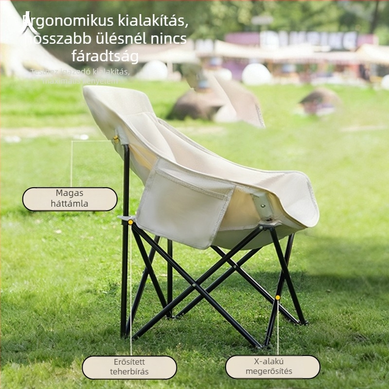 Kültéri hordozható összecsukható Moon szék - Oxford anyag, összecsukható, kemping stílus, Journey márka