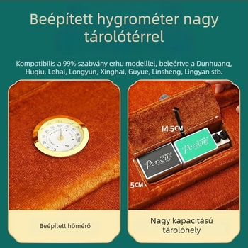 Krokodil mintás bőrből készült erhu doboz hátizsákkal, páratartalom-mérővel, standard univerzális kialakítás