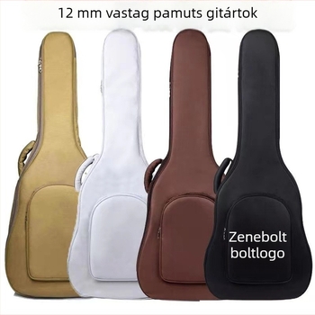 Gitárhoz készült vastag pamut kemény tok, külső Oxford anyag, pamut belső, vízálló, bővíthető, görbe vállpántok