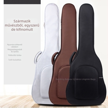 Gitárhoz készült vastag pamut kemény tok, külső Oxford anyag, pamut belső, vízálló, bővíthető, görbe vállpántok