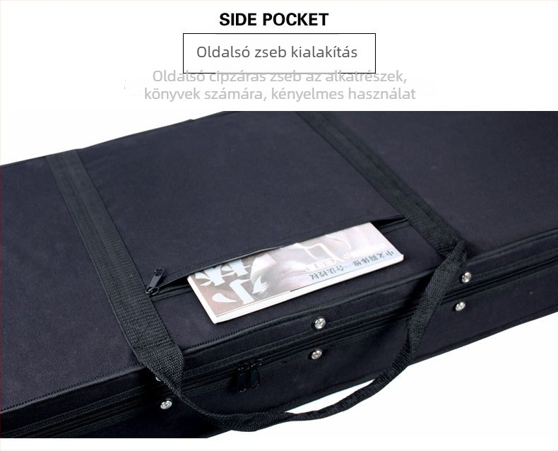 Vászon elektromos gitártok, négyszögletes modell 000323, flanel bélés, gitárhoz, hangszeres doboz