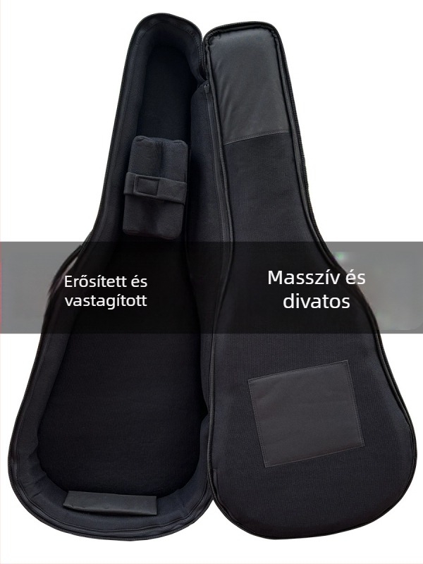 Gitár kemény tok, 40 mm vastag fleece bélésével, Oxford anyagból, gitárokhoz