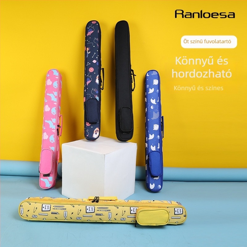 Bambusz furulyatáska, 2–4 furulyához, C hangolású, Oxford anyag, vállon átvihető