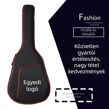 Gitártáska poliészterből, vízálló és kopásálló, dupla vállpánttal, Leshun