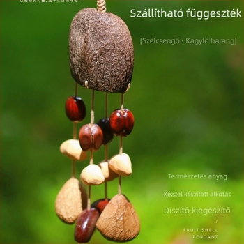 Kézzel készített fa csilingelő medál autóhoz és táskához, természetes stílus, minta növények és virágok, Mulberry Time, 2024 tél