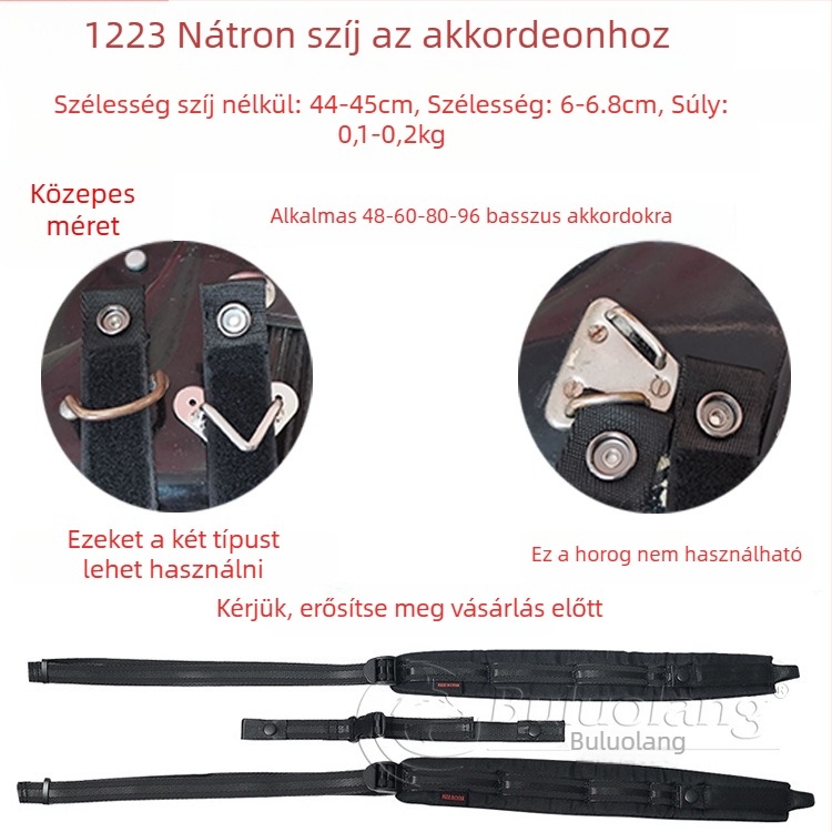 Akkordion vállpánt 120 basszushoz, modell 1223, BULUOLANG, Oxford anyagú szövet