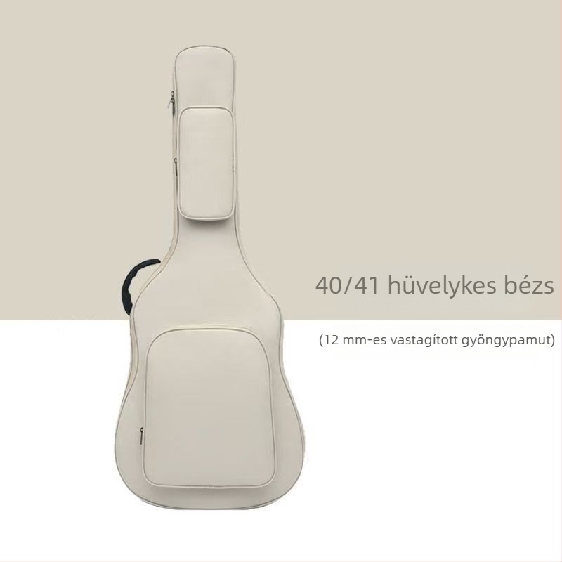 Párnázott univerzális gitárhátizsák akusztikus és klasszikus gitárákhoz, ütésvédelmi kialakítás