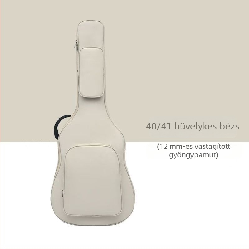 Párnázott univerzális gitárhátizsák akusztikus és klasszikus gitárákhoz, ütésvédelmi kialakítás