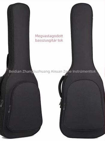 Elektromos basszusgitár táska, vastag vízálló hangszeres táska, Oxford anyag, nagy kapacitás, vállpánt légpárnával, Aixuan