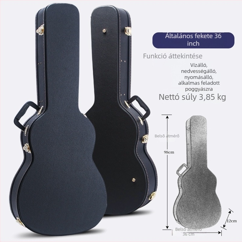 Gitártok TK-130, PU bőr + fa burkolat, hab- és flanel bélés, nyugati húros hangszerekhez