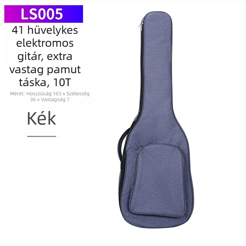 Gitár táska vastag párnával, hátizsákkal, Oxford anyag, ütésálló tok, Modell 005