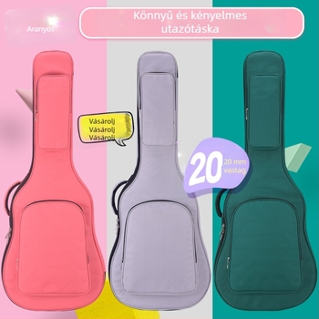 Gitártáska – Oxford anyag, belső kompozit velúr bélés, görbe vállpánt, ultrakönnyű dizájn, modell WHTSJ-02