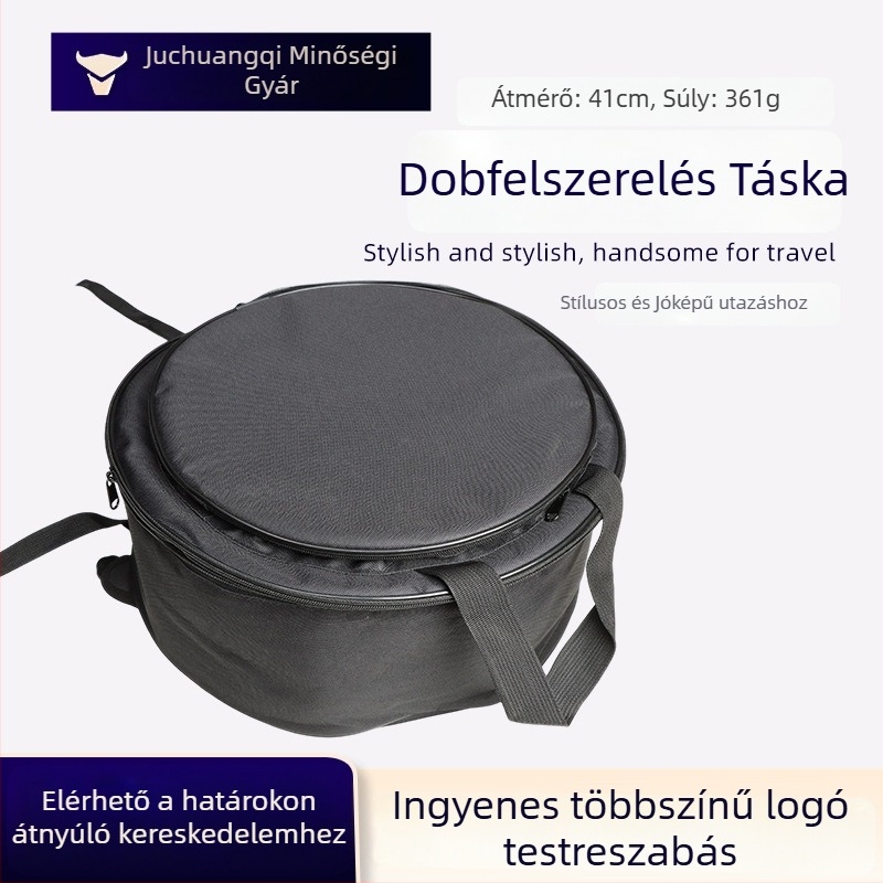 Snare dob tok, kör alakú tároló dobkészlet tok, vastagított jazz dob készlet tok, Oxford szövet hátizsák, hordozható