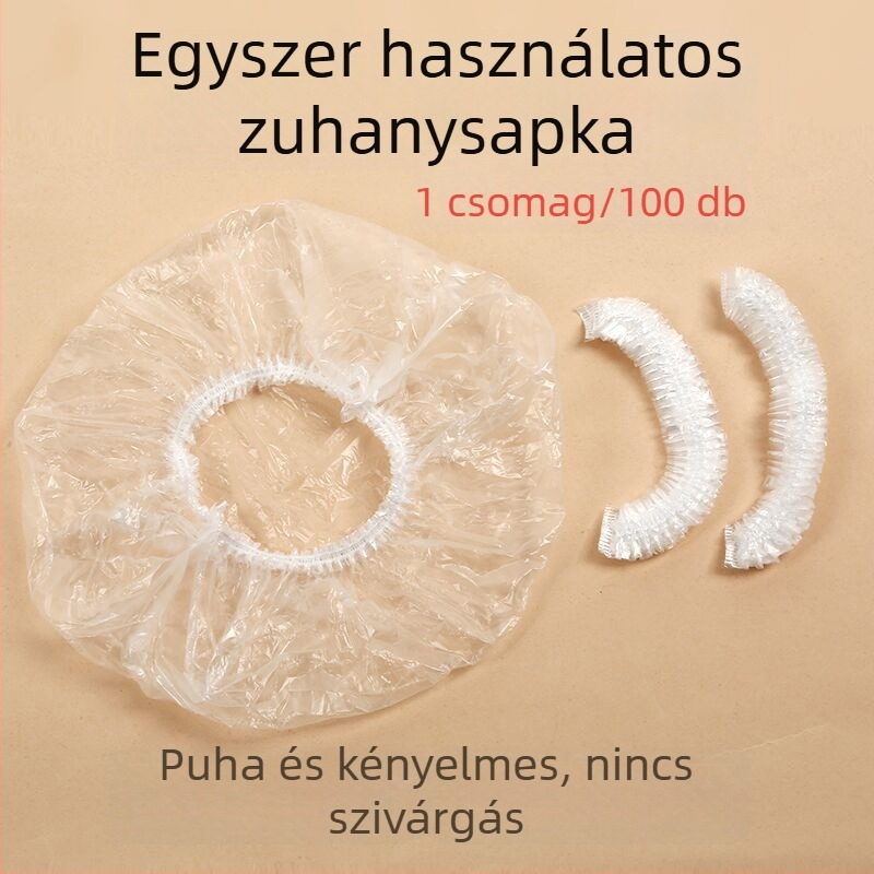 Egyszer használatos zuhanysapka felnőtteknek, PE anyag, vízálló, vastagított, hajkezelő sapka