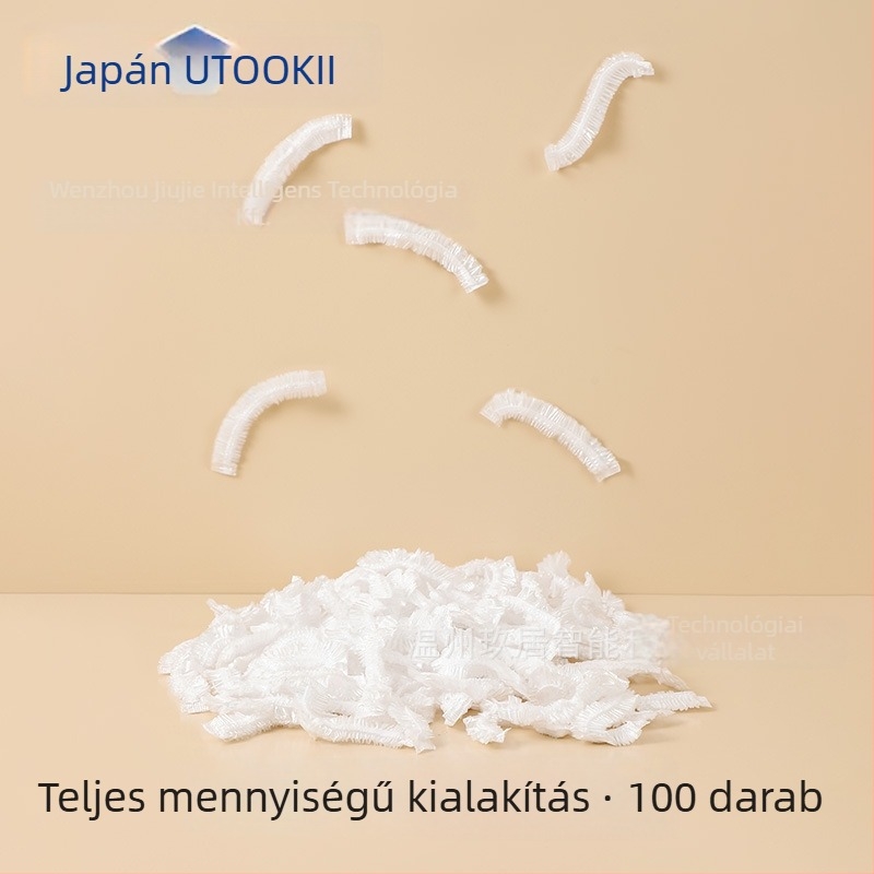 Utookii Egyszer használatos PE zuhanysapka nőknek, vízálló és olajálló, otthoni használatra, Light Luxury stílus