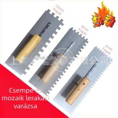 Square-toothed trowel; tile knife; putty knife; serrated scraper; caulking knife