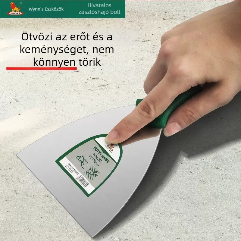 Weili Lion Többcélú glettelő kés műanyag nyéllel, tükrös hosszabbított és vastagított élű penge, gletteléshez, vakolathoz és festéshez