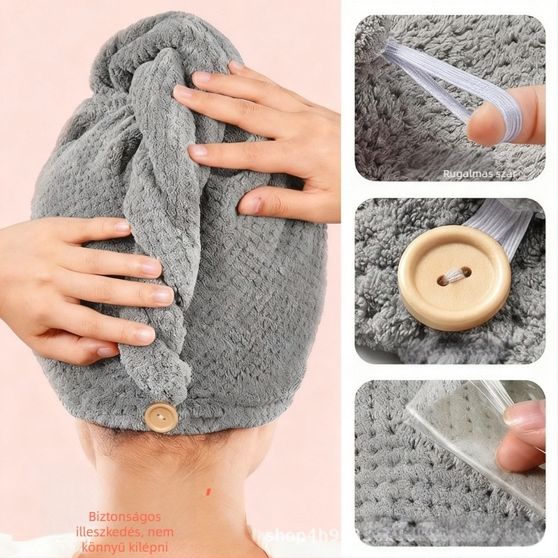 Hajszárító sapka, korall fleece, plain weave, 80–99 g, fonal 21200056765, testreszabható