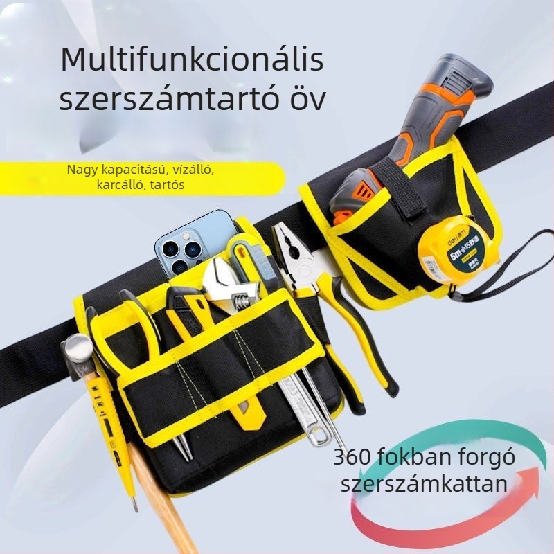 360°-ban forgó szerszámöv fafaragáshoz – hordozható vászon fúrókészlet-táska, strapabíró