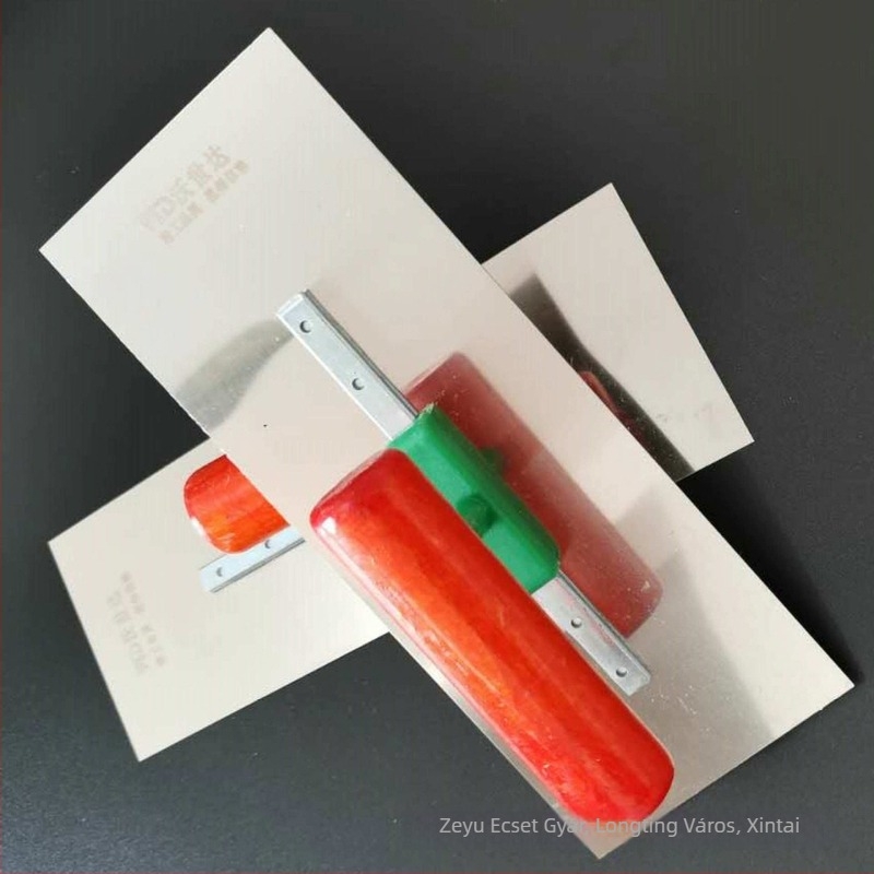 Vakolat spatula fából készült fogantyúval, rozsdamentes acél pengével, csúszásmentes markolattal, vakoláshoz és gletteléshez