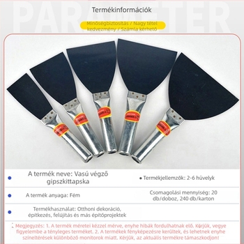 Glettelő kés vas nyéllel és szénacél pengével – architekturális dekorációhoz és mindennapi otthoni használathoz