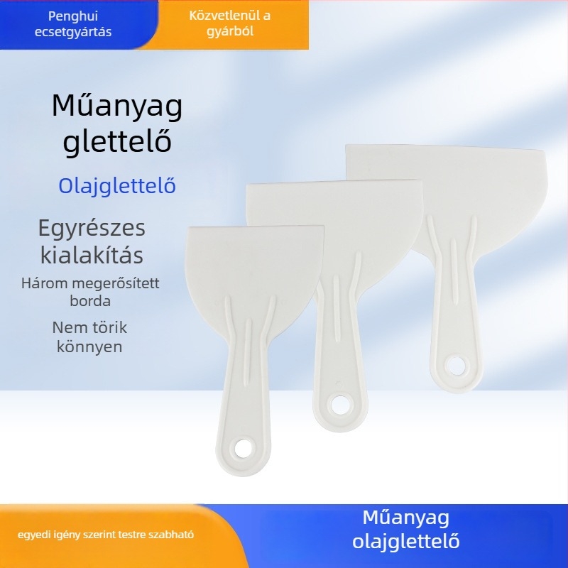 Műanyag glettelő spatula, lapos penge típusú, Penghui márka, a falról történő festék eltávolítására