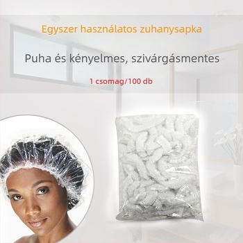 Egyszer használatos zuhanysapka felnőtteknek, vastagított PE hajkezelő sapka festéshez, vízálló, egyszer használatos