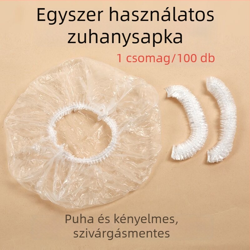 Egyszer használatos zuhanysapka felnőtteknek, vastagított PE hajkezelő sapka festéshez, vízálló, egyszer használatos