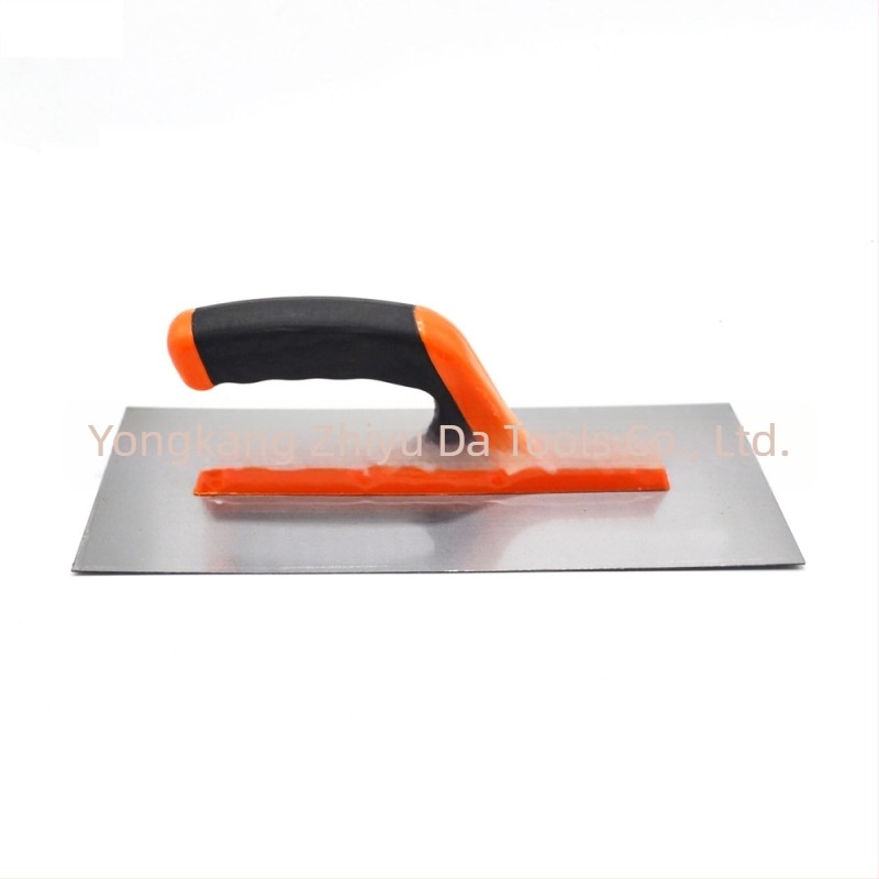 Glettelő kés lapos pengével, műanyag és fa markolattal, téglázásra és glettelésre
