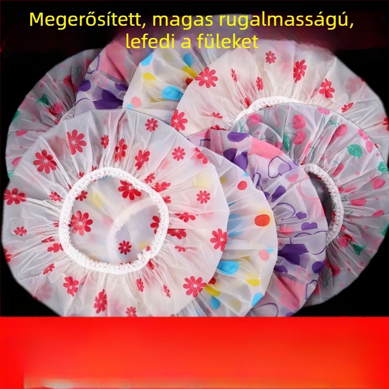 Női zuhanysapka, felnőtteknek vízálló fürdősapka, újrahasználható, olajfüst elleni