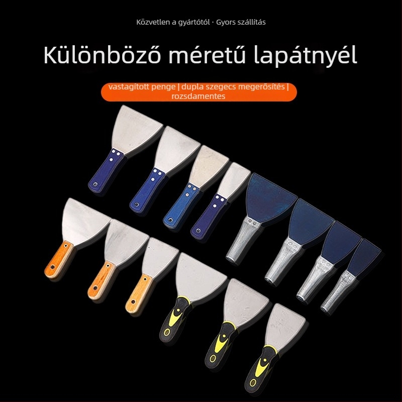 Tisztító kés és glettvas falhoz, rozsdamentes acél test, egyedi gyártású, Jasper, termékkód 2021123-36