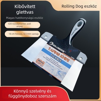 Rolling Dog rozsdamentes acél glettelő kés – sík pengéjű falak festék eltávolítására
