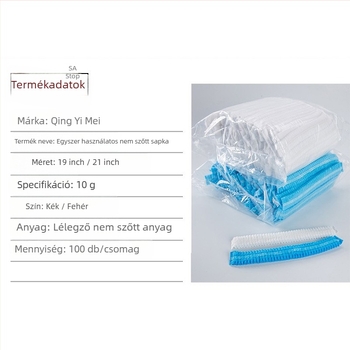 Zhengyu egyszer használatos, vastagított nem szőtt anyagból készült sapka szellőzőnyílásokkal – élelmiszeripar, kozmetika és környezetvédelem számára – 100 db