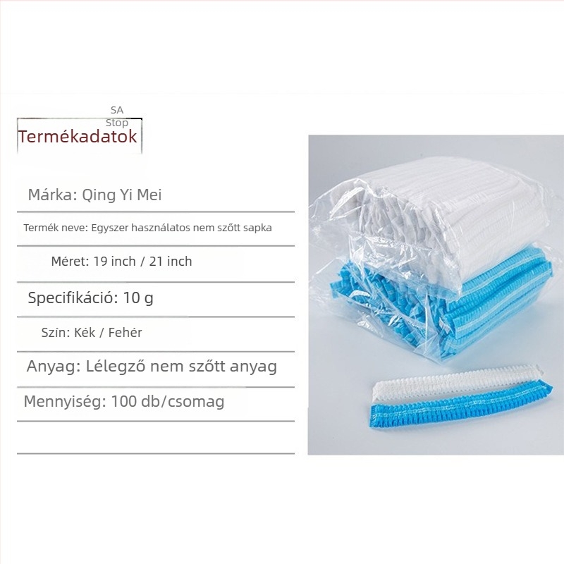 Zhengyu egyszer használatos, vastagított nem szőtt anyagból készült sapka szellőzőnyílásokkal – élelmiszeripar, kozmetika és környezetvédelem számára – 100 db