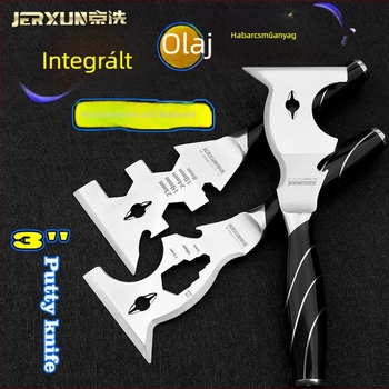 JERXUN rozsdamentes acél glettelő kés – sokfunkciós, egy darabból készült, vastított glettelő eszköz