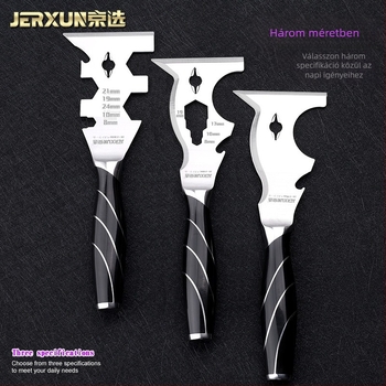 JERXUN rozsdamentes acél glettelő kés – sokfunkciós, egy darabból készült, vastított glettelő eszköz