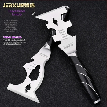 JERXUN rozsdamentes acél glettelő kés – sokfunkciós, egy darabból készült, vastított glettelő eszköz