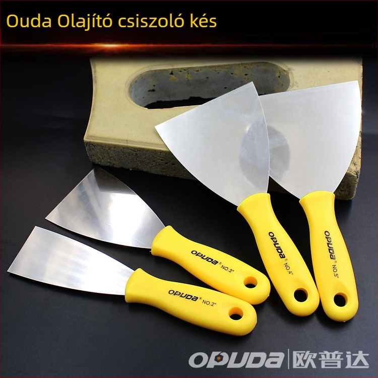 Glettelő kés műanyag fogantyúval, 45# acél penge, többfunkciós tisztító eszköz