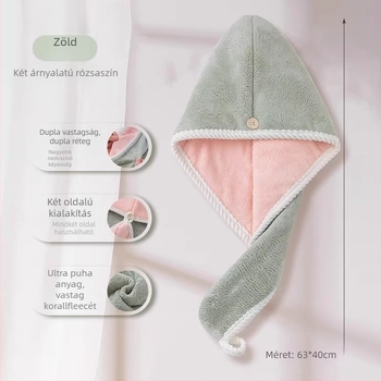 Száraz hajvédő sapka, vastagított turbán, 100–119 g, gyors száradás és kiváló nedvszívás