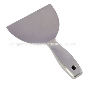 Rozsdamentes acélból készült glettelő kés egybeépített üreges nyéllel, test 201-es acélból, műanyag nyél, háztartási használatra