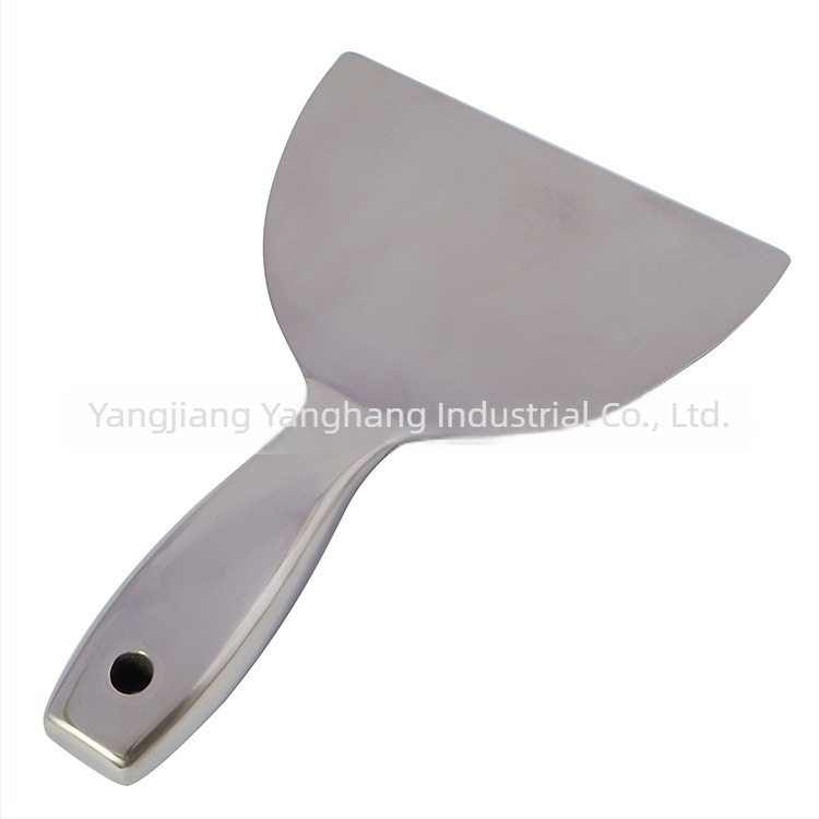 Rozsdamentes acélból készült glettelő kés egybeépített üreges nyéllel, test 201-es acélból, műanyag nyél, háztartási használatra