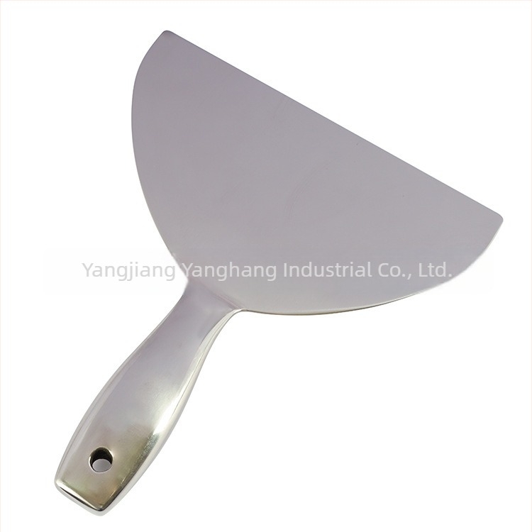 Rozsdamentes acélból készült glettelő kés egybeépített üreges nyéllel, test 201-es acélból, műanyag nyél, háztartási használatra