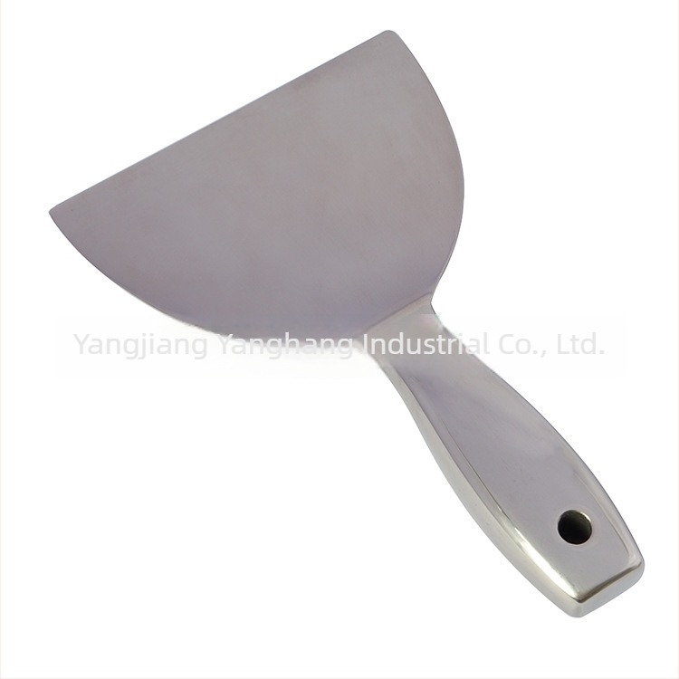 Rozsdamentes acélból készült glettelő kés egybeépített üreges nyéllel, test 201-es acélból, műanyag nyél, háztartási használatra