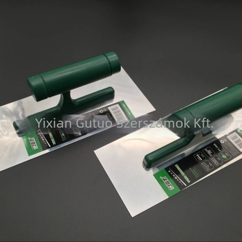 Gutuo glettelőkanál – rozsdamentes acél penge, műanyag nyél – építőipari dekorációhoz és falak kiegyenlítéséhez