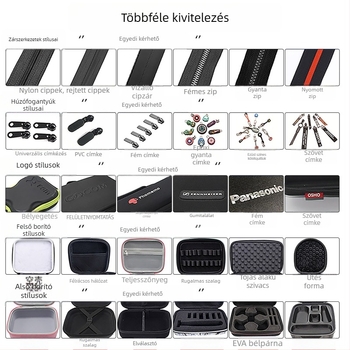 3C digitális eszközök EVA keményhéjas tárolótokja, ütésálló és vízálló, belső rekeszek a szűrők és elemek számára