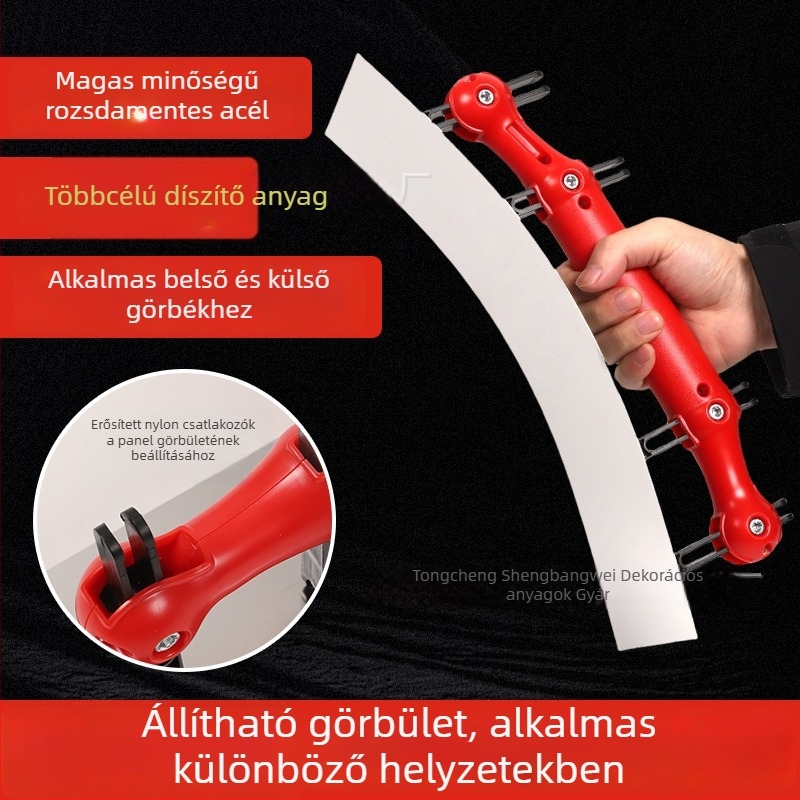 Állítható íves glettelő spatula – ívelt simítási eszköz belső és külső ív gletteléséhez, dekoratív festéshez