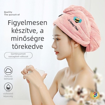 Koral velúr hajtörölköző hímzéssel, vastag, nedvszívó, gyorsan száradó, nem hullik ki szálak, súly 140–169 g