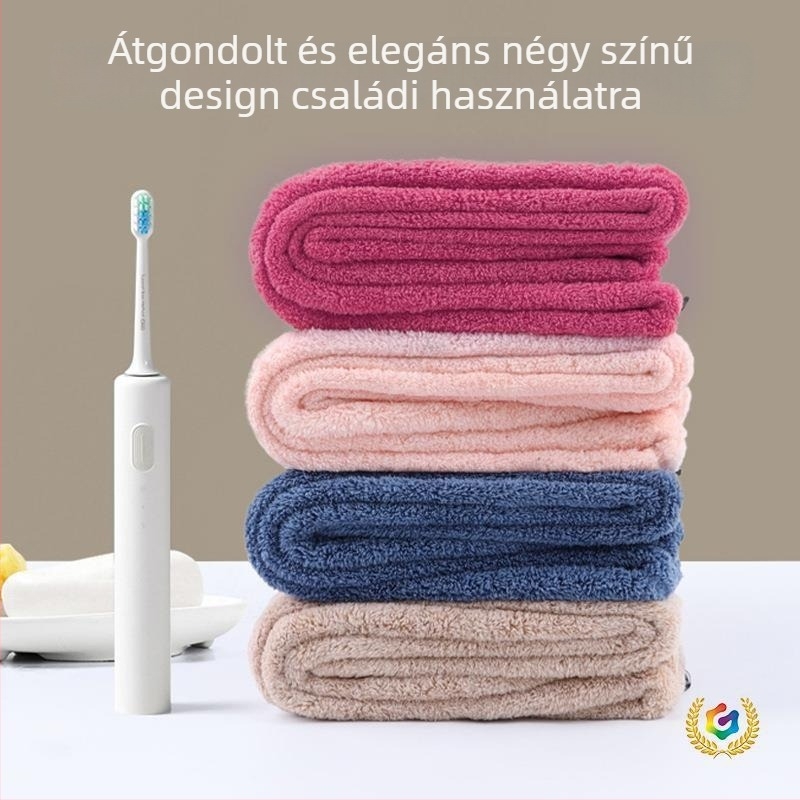 Koral velúr hajtörölköző hímzéssel, vastag, nedvszívó, gyorsan száradó, nem hullik ki szálak, súly 140–169 g